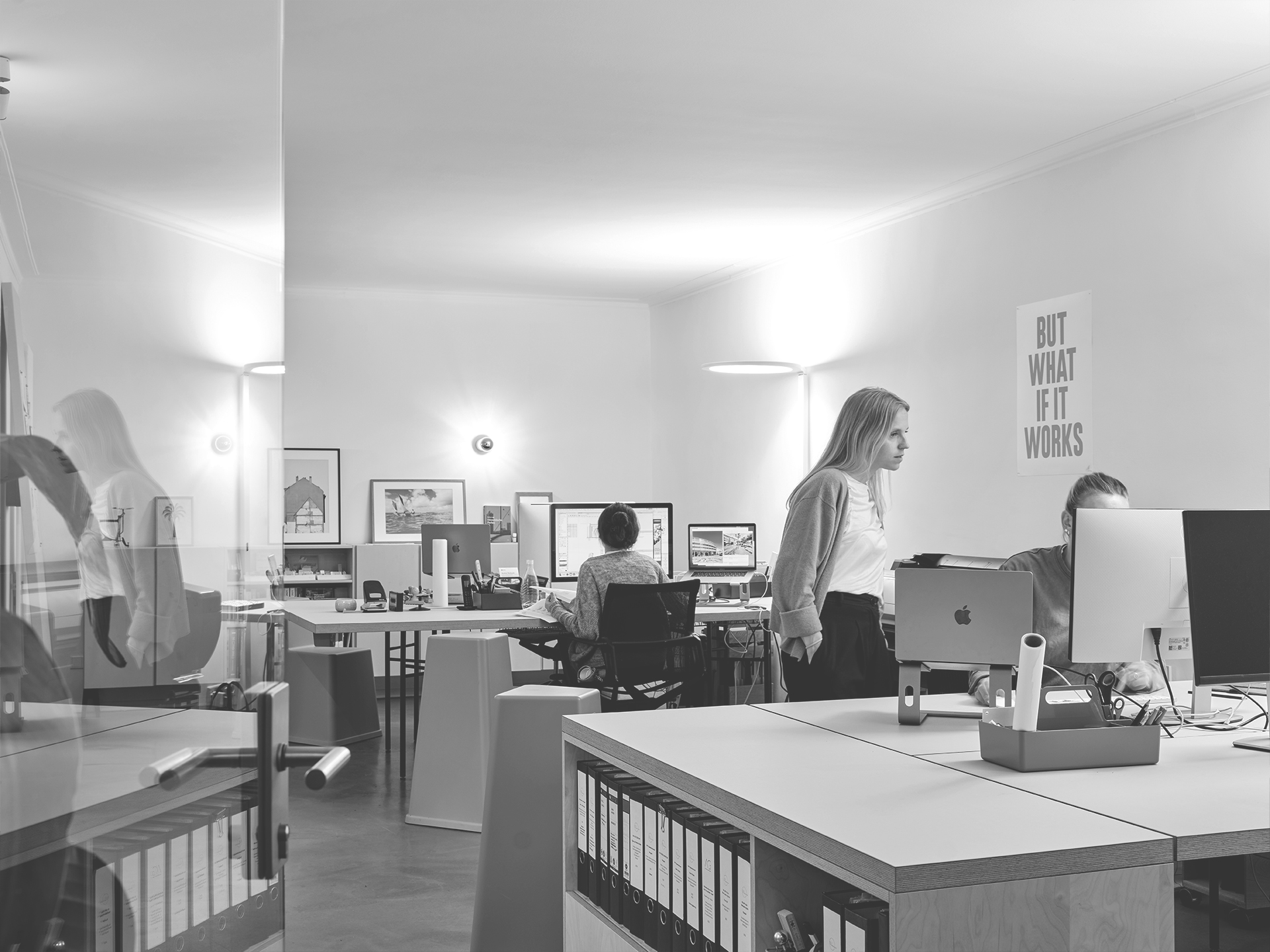 Architekturbüro, Düsseldorf, Team, Office, Büroalltag, Schwarz Weiß, Nostalgie, Alltagsromantik